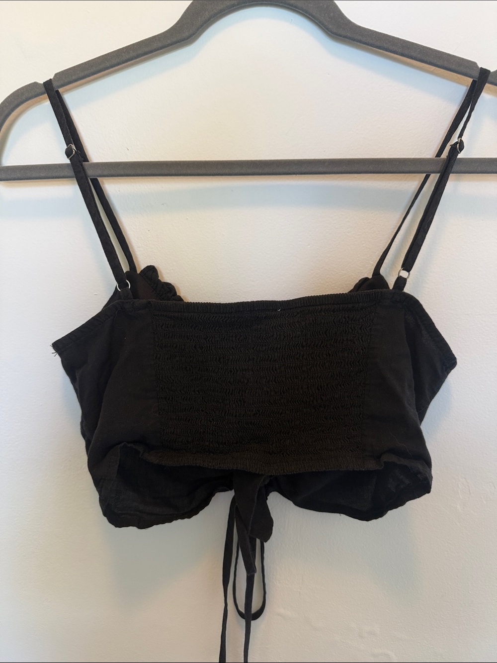 Pacsun Black Ruched Laced up Crop Top - Picture 4 of 4